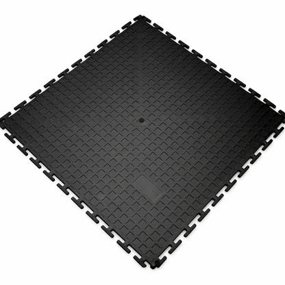 Chequer Plate Workshop Floor Tiles Black