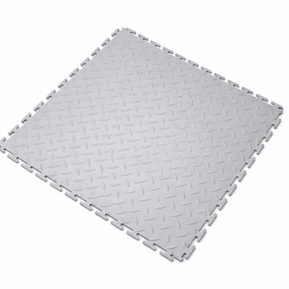 Chequer Plate Workshop Floor Tiles Grey