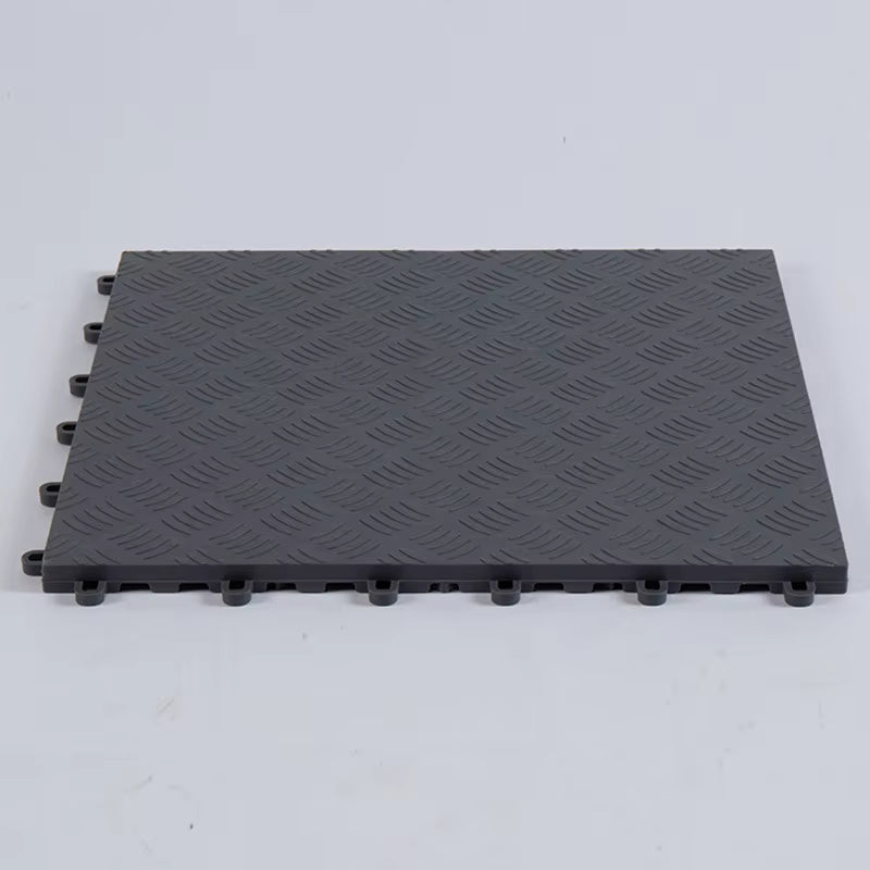 40cm Chequer Plate Garage Floor Tiles Grey