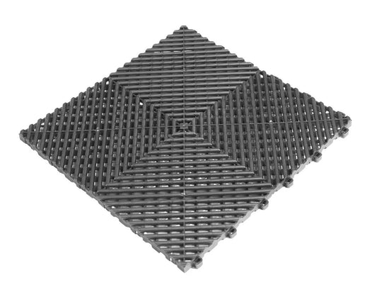 Vented Valet Bay Garage Floor Tiles Black